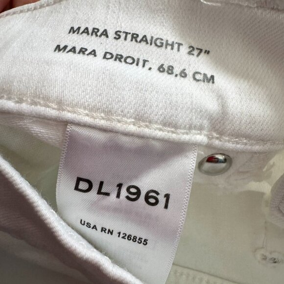 DL1961 Mara White Straight Leg Mid Rise Stretch Denim Jeans Women's 27 / 4 - Picture 3 of 6